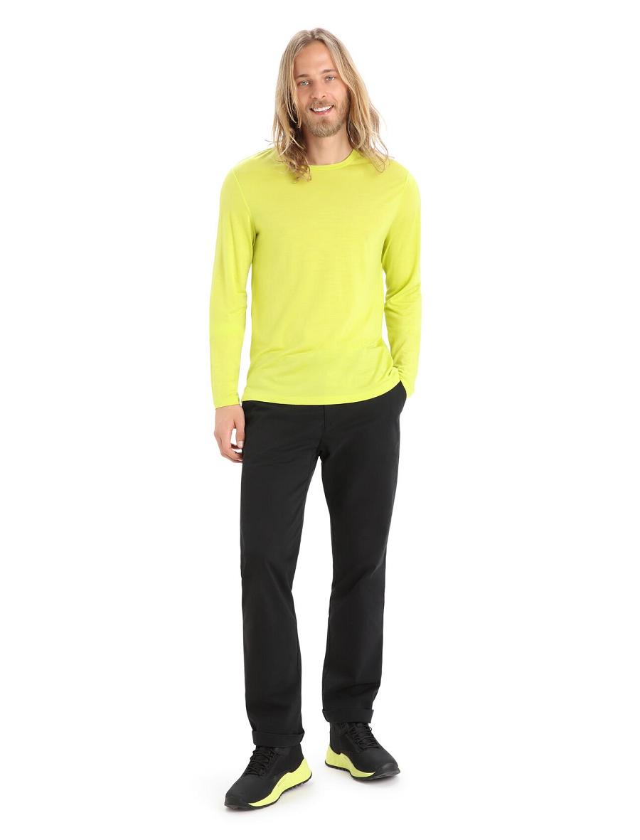 Men's Icebreaker Merino Sphere II T-Shirt Long Sleeve Shine | CA 1718FDNM